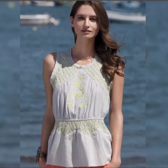 Anthropologie Tops - Anthropologie HD In Paris Sun Stitched Floral Embroidered Peplum Blouse Size 12